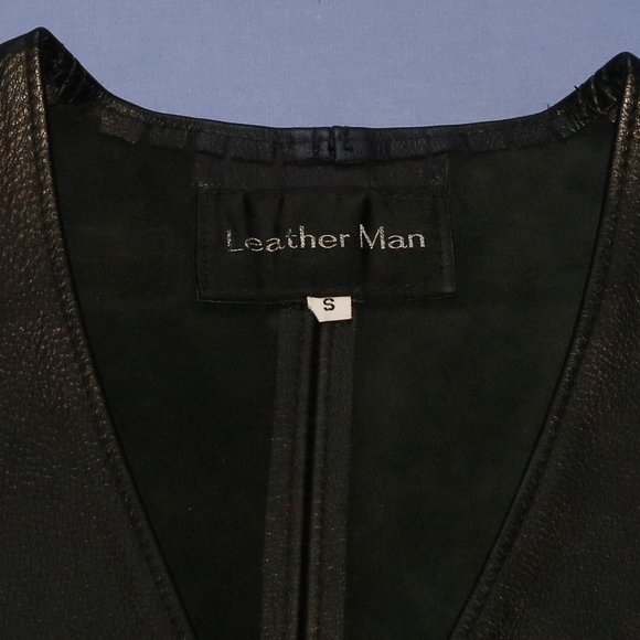 "Leather Man" Mens Leather Vest Small - Picture 3 of 4